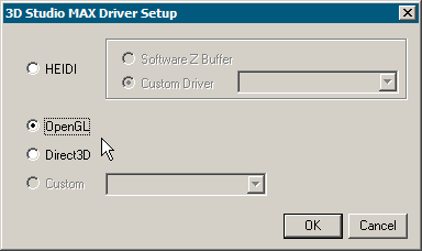 3D Studio MAX Driver Setup